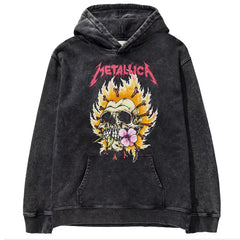 Metallica metal band James Hetfield punk distressed washed retro batik hooded sweatshirt (23)