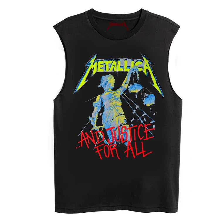 Metallica Rock Sleeveless T-shirt King of Metal Men's Loose Sleeveless Tank Top (4)