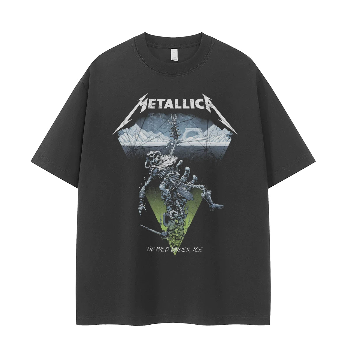 Metallica metal band retro American street niche dark vtg loose shoulder rock short sleeved T-shirt