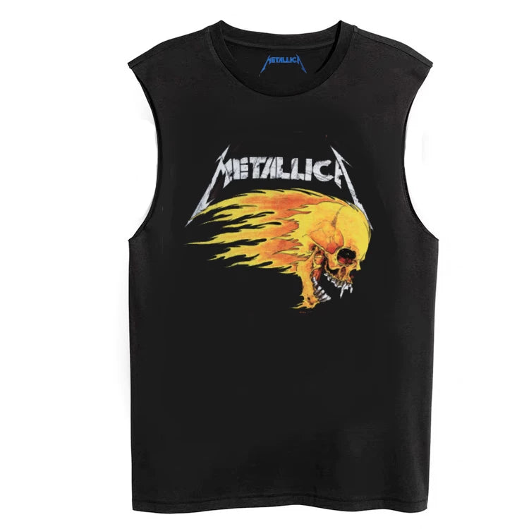 Metallica Rock Sleeveless T-shirt King of Metal Men's Loose Sleeveless Tank Top (9)