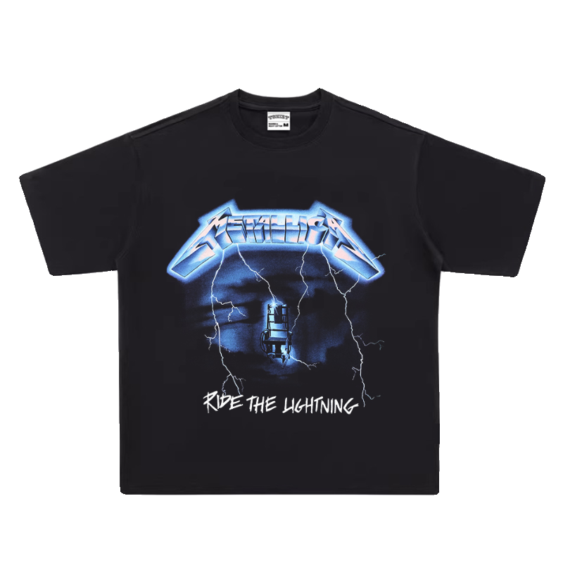 Metallica ride the lighting printed T-shirt band washed for vintage