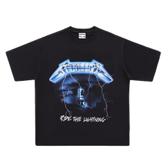 Metallica ride the lighting printed T-shirt band washed for vintage