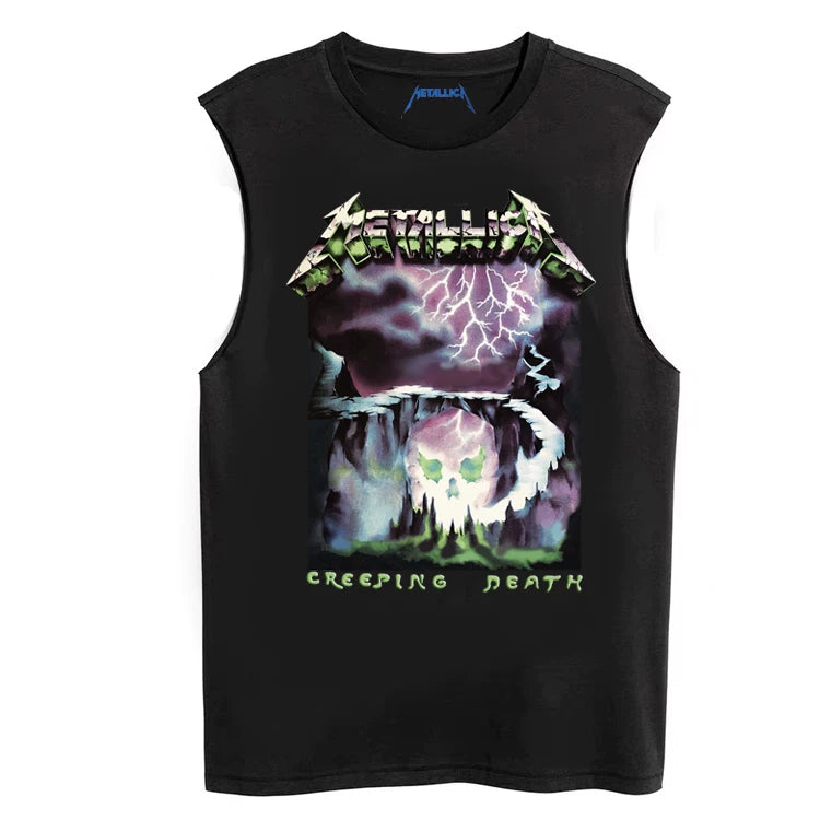 Metallica Rock Sleeveless T-shirt King of Metal Men's Loose Sleeveless Tank Top (24)