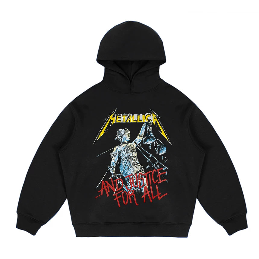 Hoodies, hoodies, metallica pullover, metal bands, American retro rock, round neck, men's and women's cotton, autumn and winter