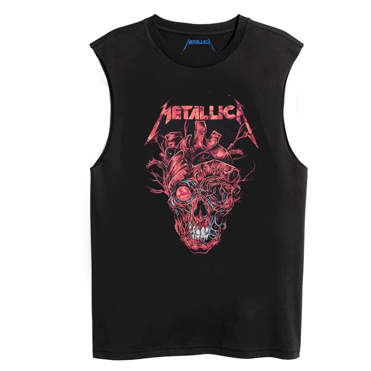 Metallica Rock Sleeveless T-shirt King of Metal Men's Loose Sleeveless Tank Top (23)