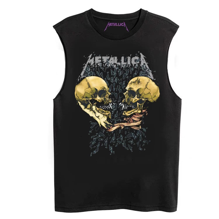 Metallica Rock Sleeveless T-shirt King of Metal Men's Loose Sleeveless Tank Top (8)
