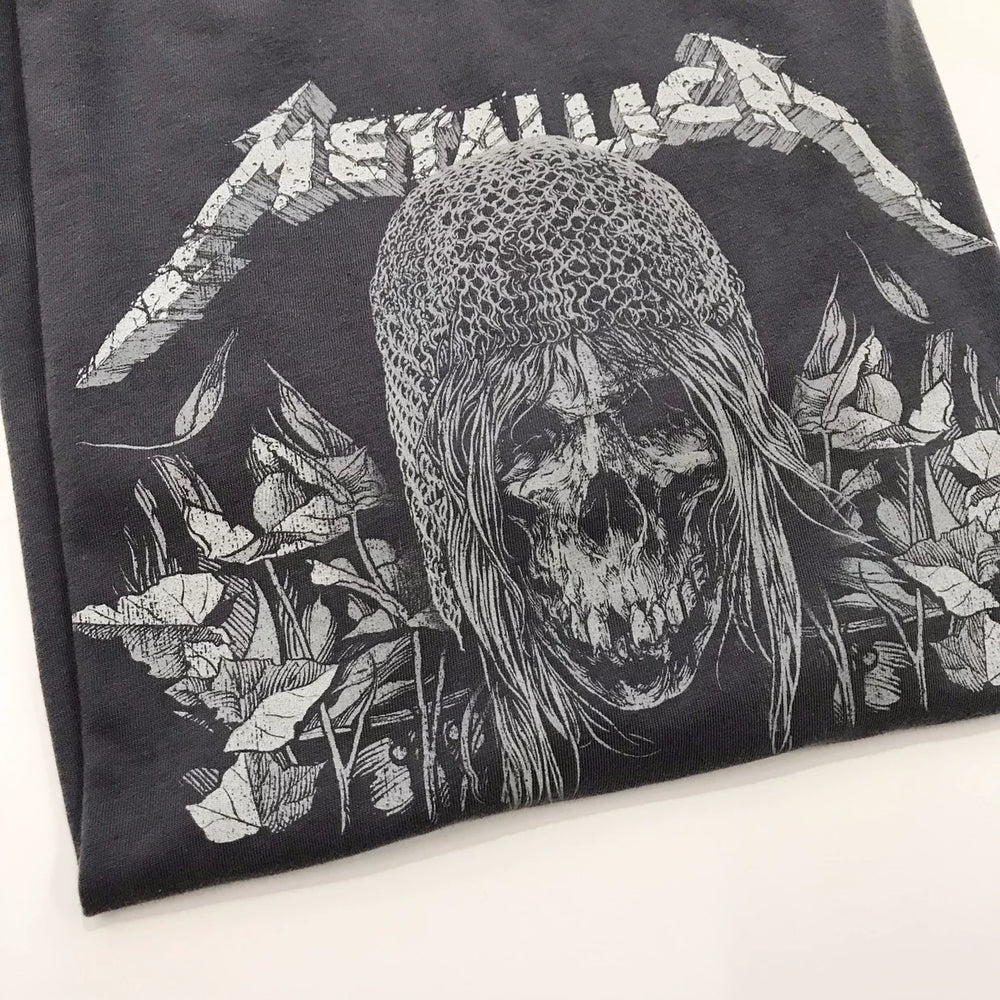 欧美单男式短袖T恤骷髅复古金属摇滚乐队Metallica街头潮流少量