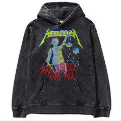 Metallica metal band James Hetfield punk distressed washed retro batik hooded sweatshirt (21)