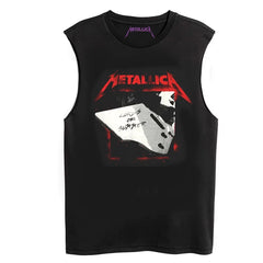Metallica Rock Sleeveless T-shirt King of Metal Men's Loose Sleeveless Tank Top (20)