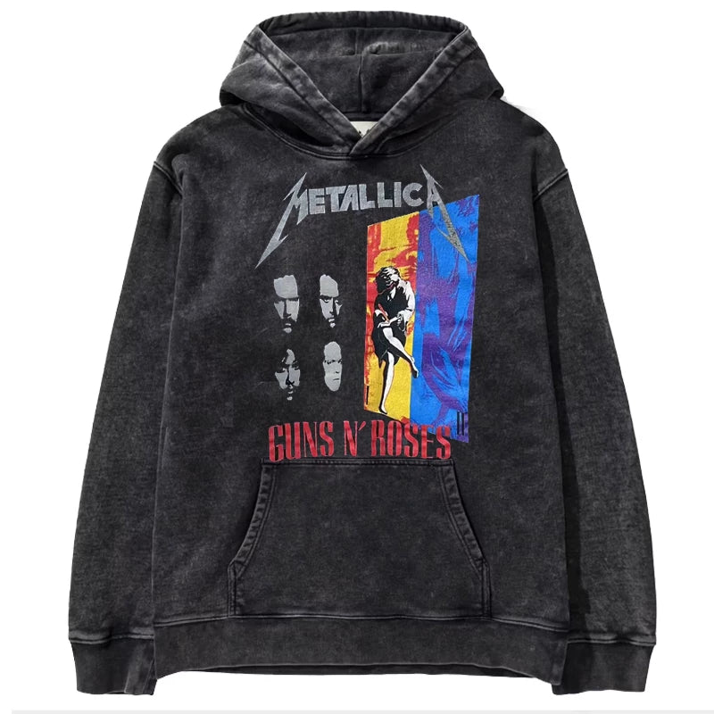 Metallica metal band James Hetfield punk distressed washed retro batik hooded sweatshirt (4)