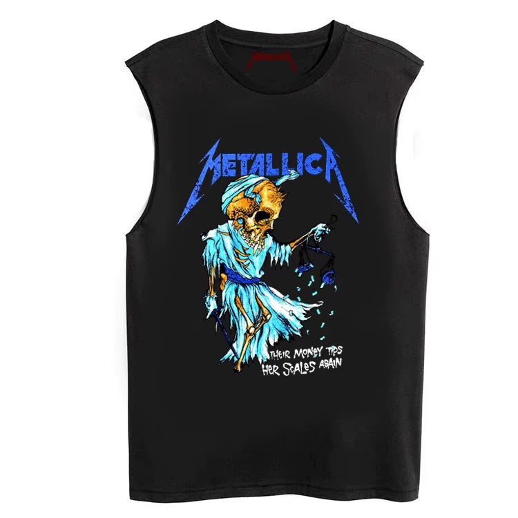 Metallica Rock Sleeveless T-shirt King of Metal Men's Loose Sleeveless Tank Top (2)