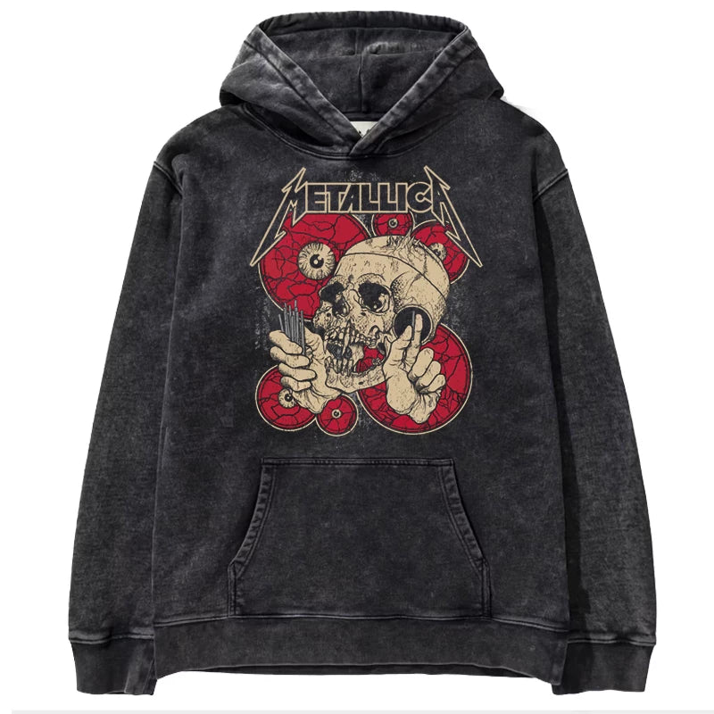 Metallica metal band James Hetfield punk distressed washed retro batik hooded sweatshirt (2)