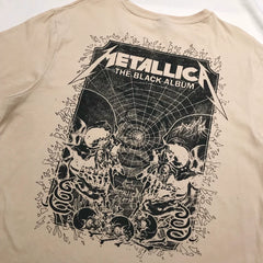 欧美单男式短袖T恤金属摇滚乐队Metallica直喷印花少量一批