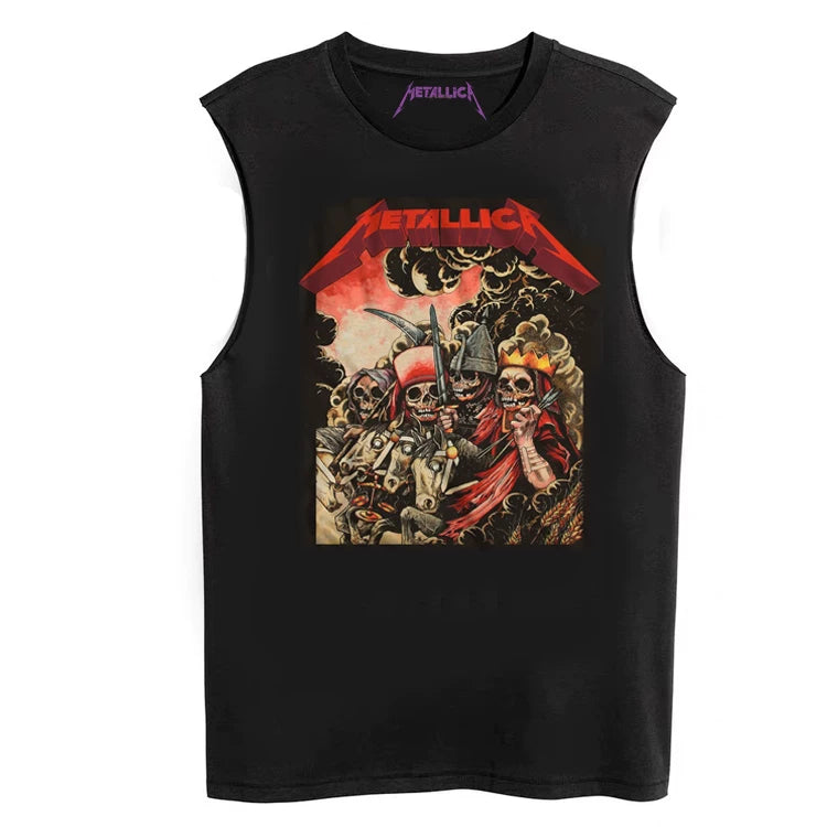 Metallica Rock Sleeveless T-shirt King of Metal Men's Loose Sleeveless Tank Top (13)