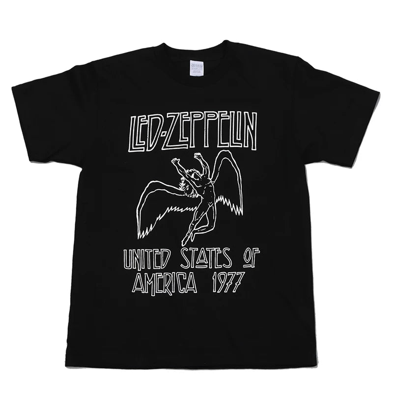Led Zeppelin Gunslinger Metallica The Beatles Pinkfloyd Nirvana Rock Short Sleeve T-shirt