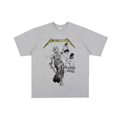 Metal band short sleeved t-shirt Metallica rock poster style men's and women's round neck pure cotton James Hetfield