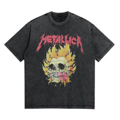 Heavy Metal Band Washed Oversized Vintage Graphic T-Shirt