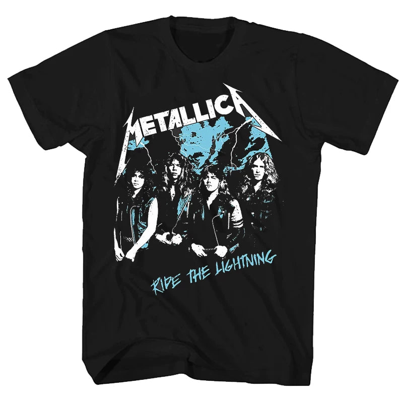 Metallica rock metal band short sleeved T-shirt RockT shirt retro band adult photo clothes