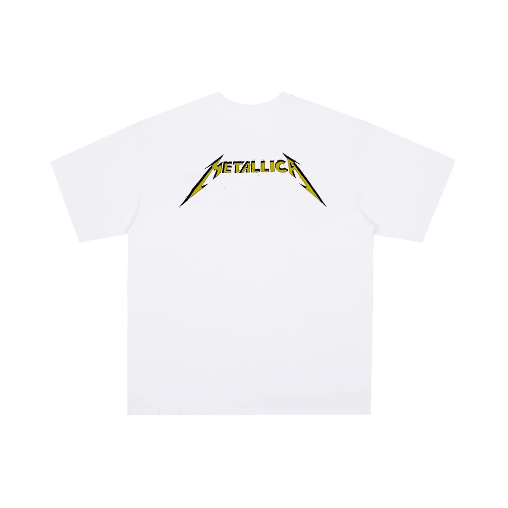 Metal band short sleeved t-shirt Metallica rock poster style men's and women's round neck pure cotton James Hetfield