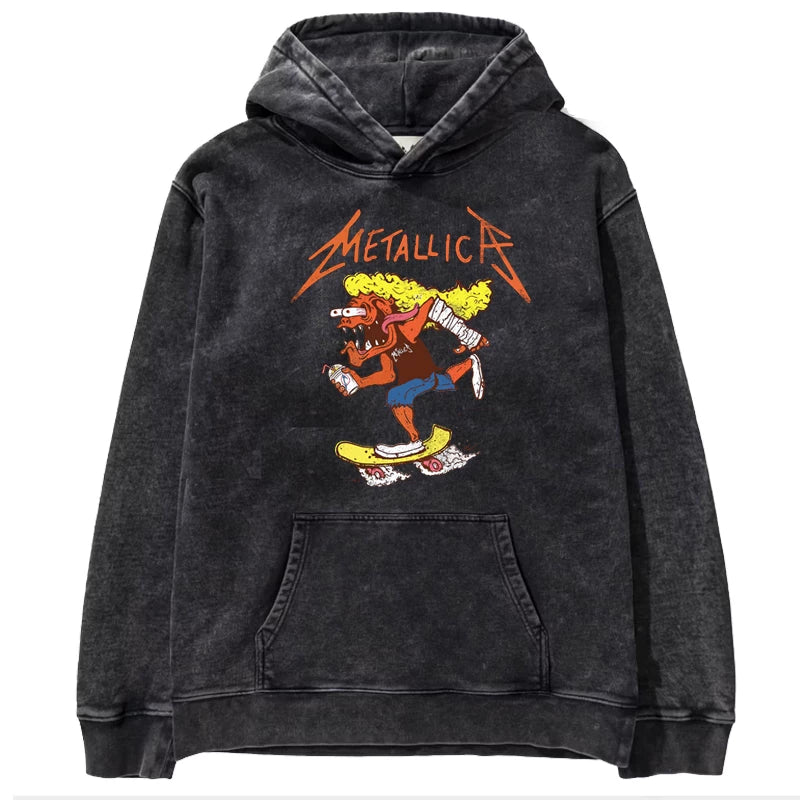 Metallica metal band James Hetfield punk distressed washed retro batik hooded sweatshirt (16)