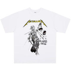 Metal band short sleeved t-shirt Metallica rock poster style men's and women's round neck pure cotton James Hetfield