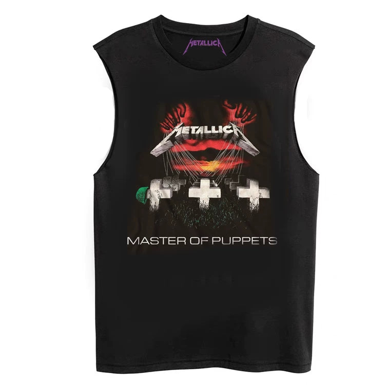 Metallica Rock Sleeveless T-shirt King of Metal Men's Loose Sleeveless Tank Top (19)