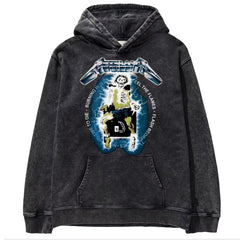 Metallica metal band James Hetfield punk distressed washed retro batik hooded sweatshirt (8)