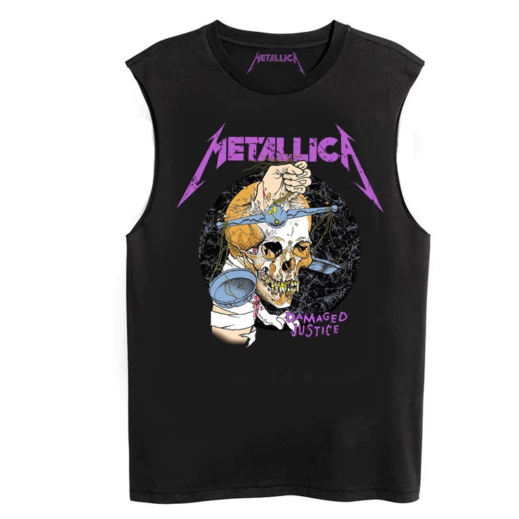 Metallica Rock Sleeveless T-shirt King of Metal Men's Loose Sleeveless Tank Top (14)
