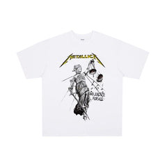 Metal band short sleeved t-shirt Metallica rock poster style men's and women's round neck pure cotton James Hetfield