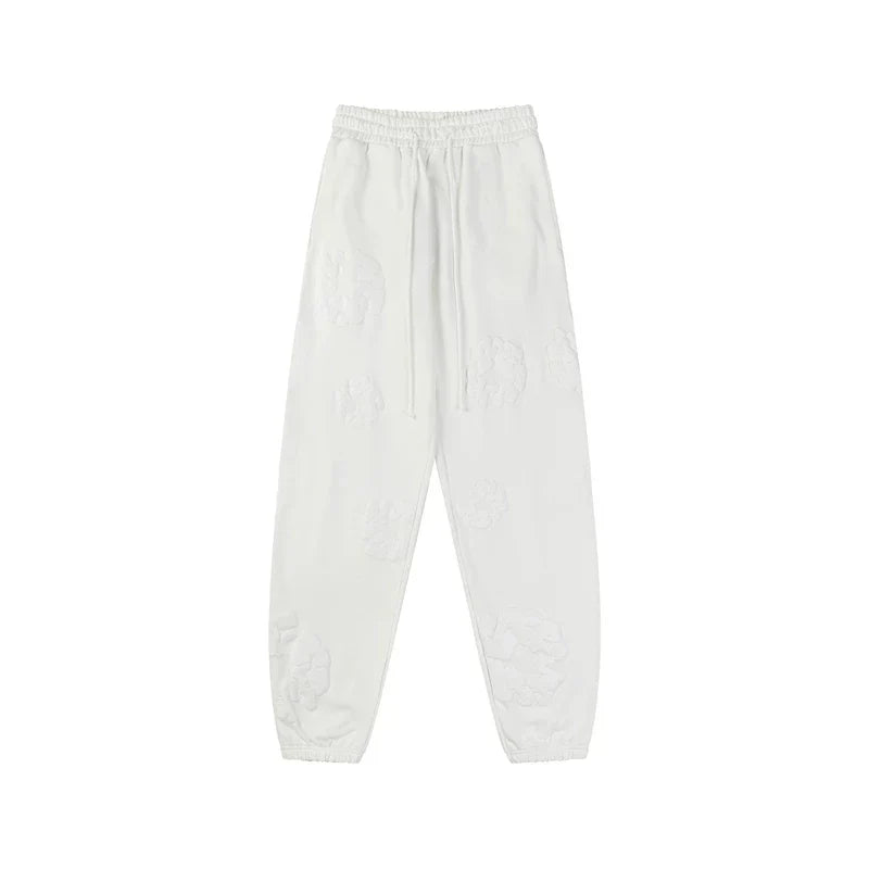 Denim Tears Cotton Wreath Graphic Sweatpants - White / Stealth Edition
