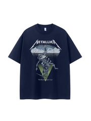 Metallica metal band retro American street niche dark vtg loose shoulder rock short sleeved T-shirt