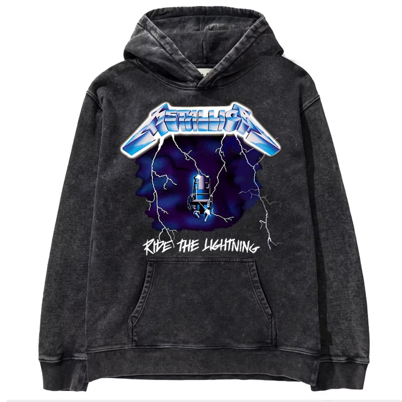 Metallica metal band James Hetfield punk distressed washed retro batik hooded sweatshirt (13)
