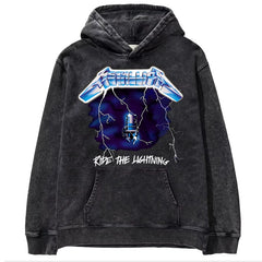 Metallica metal band James Hetfield punk distressed washed retro batik hooded sweatshirt (13)