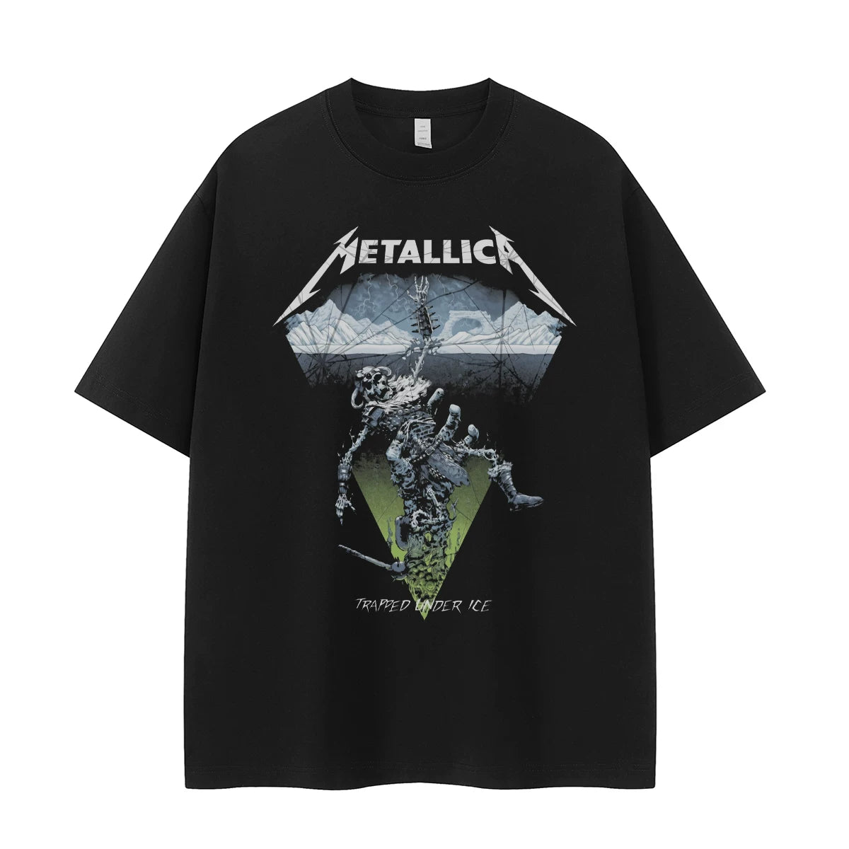 Metallica metal band retro American street niche dark vtg loose shoulder rock short sleeved T-shirt