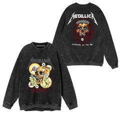 Metallica metal band James Hetfield punk distressed washed retro batik hooded sweatshirt (33)