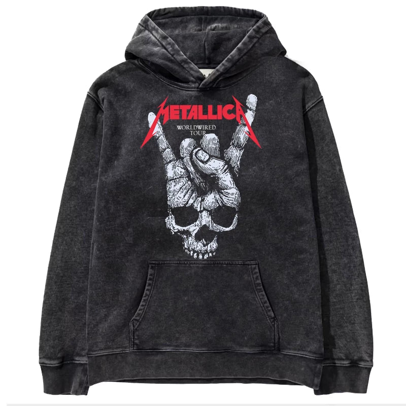 Metallica metal band James Hetfield punk distressed washed retro batik hooded sweatshirt (10)