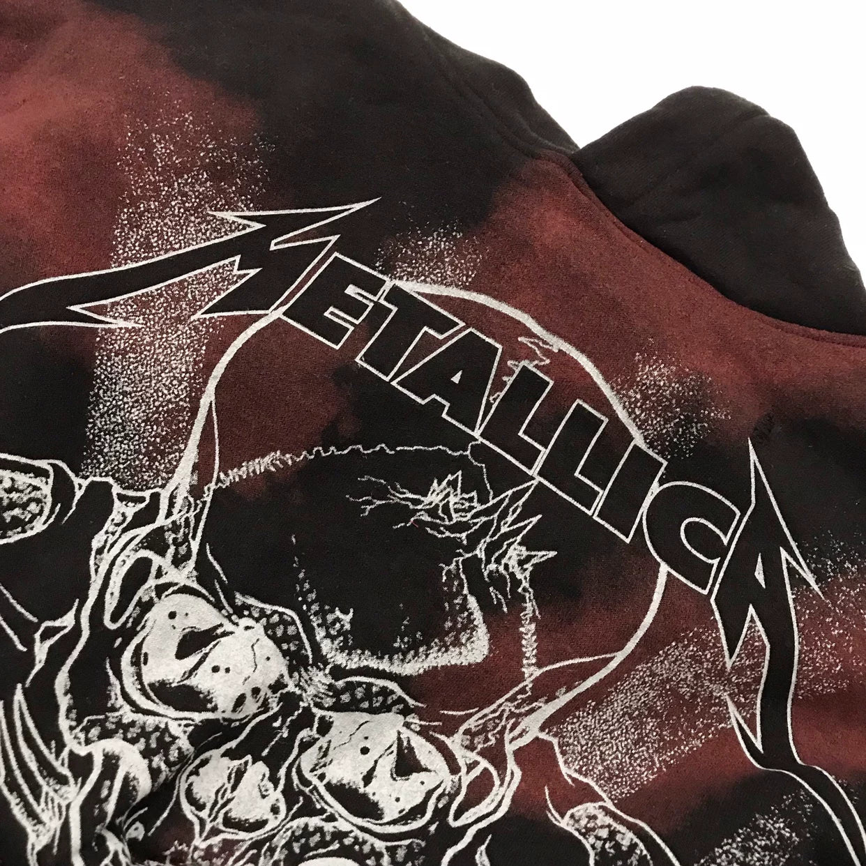欧美单男式卫衣水洗做旧宽松休闲摇滚乐队Metallica骷髅头金属风