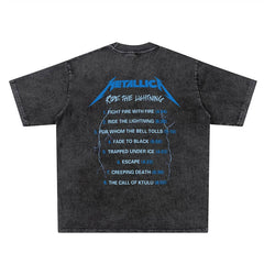 Metallica ride the lighting printed T-shirt band washed for vintage