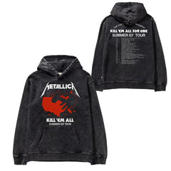 Metallica metal band James Hetfield punk distressed washed retro batik hooded sweatshirt (30)