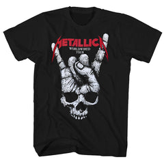 Metallica Rock Gesture Metal Band Skull Print T-Shirt