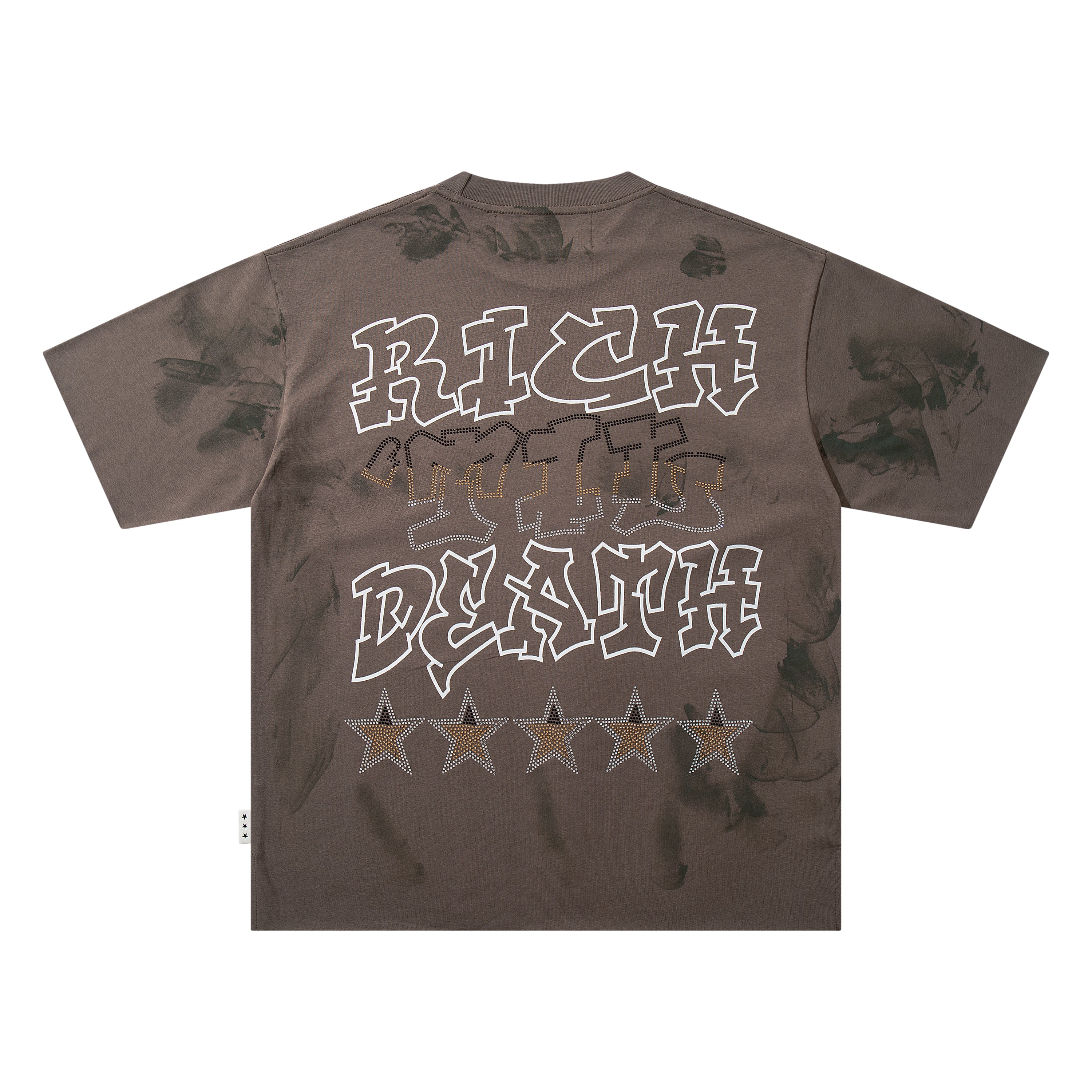 BKYS Dreadlock Skull Cash Brown Washed Oversized Graphic T‑Shirt